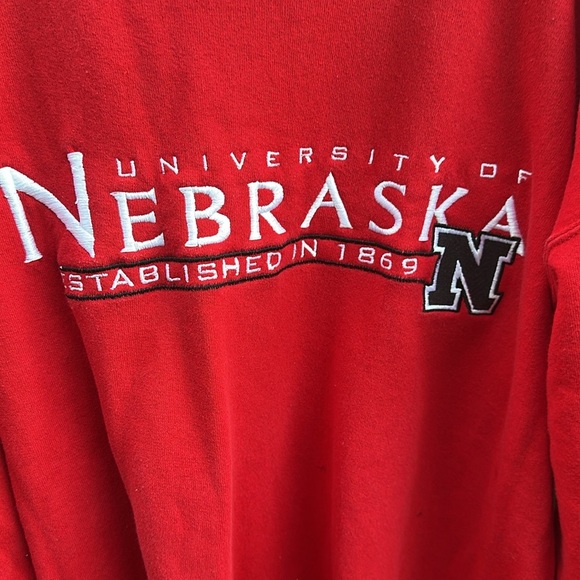 Vintage STARTER Red Nebraska Crewneck Sweater Size XL - Picture 2 of 7